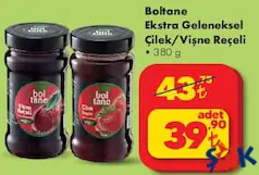 BOLTANE EKSTRA EKSTRA GELENEKSEL ÇİLEK/VİŞNE REÇELİ 380 G
